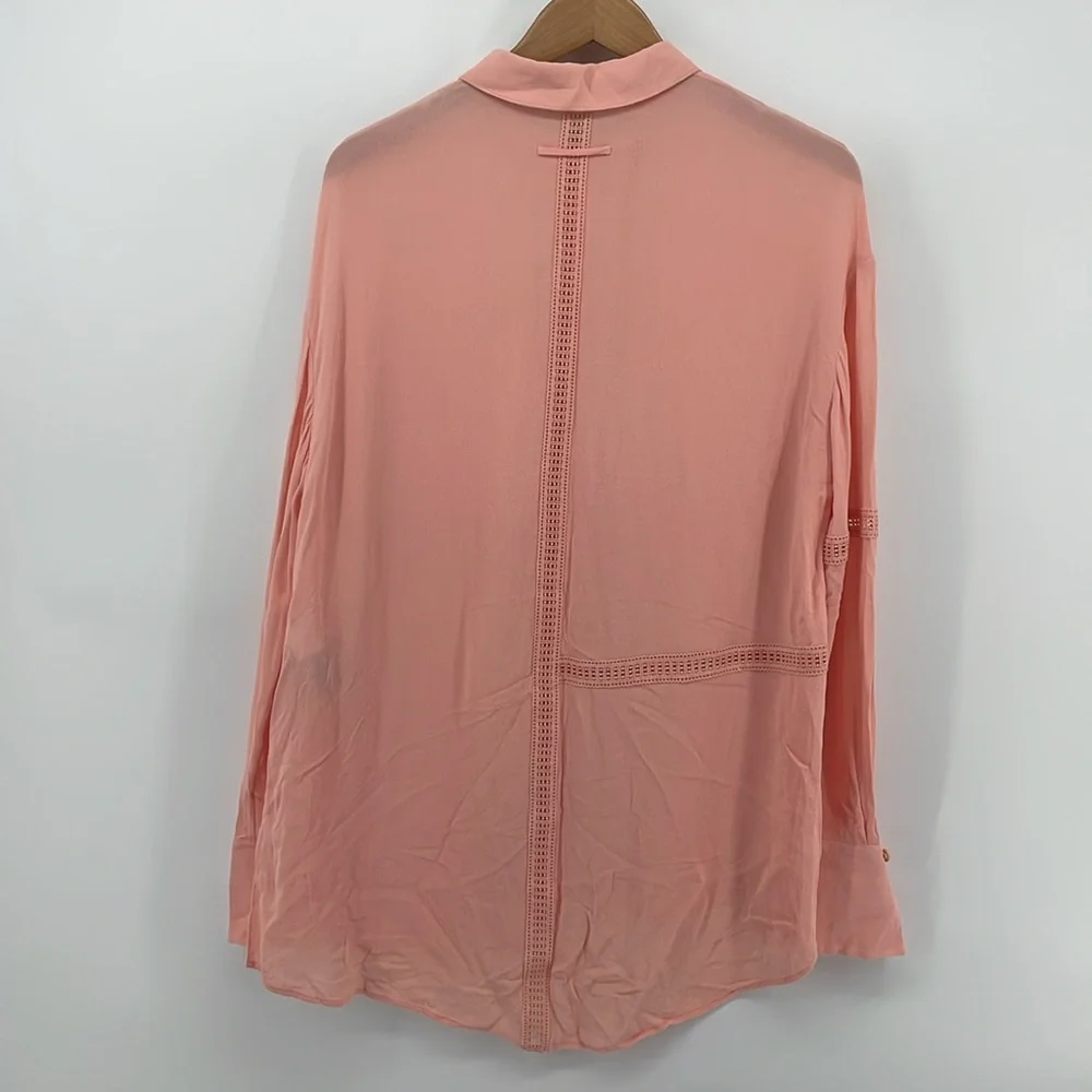Ted Baker Agniss Lace Trim Tunic Shirt in Peach 4 / XL A21 - Picture 3 of 7